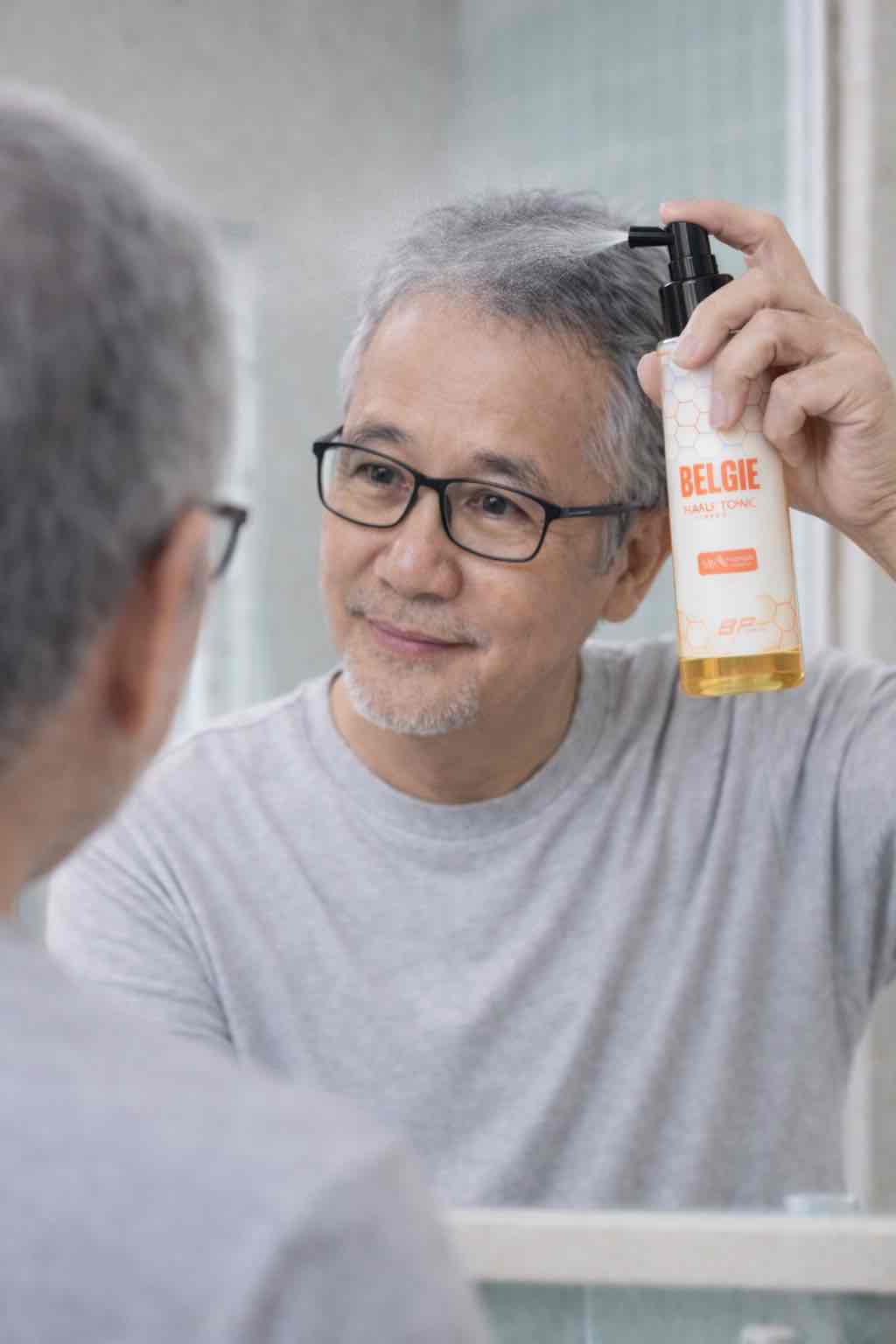 Semprotkan ke kulit kepala