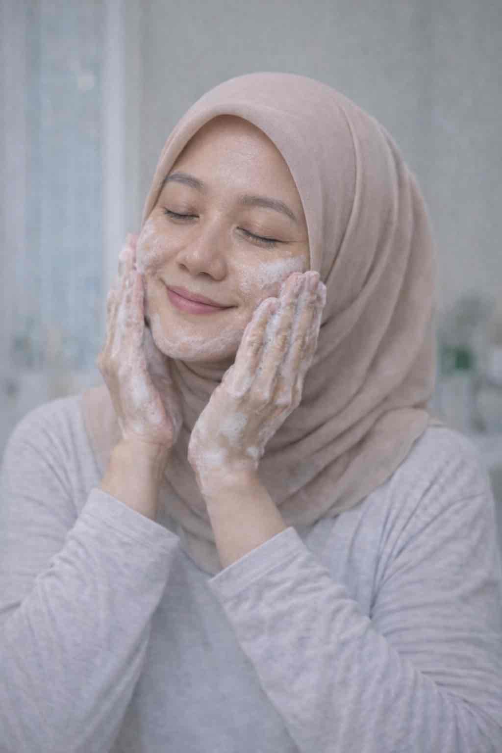 Bersihkan wajah